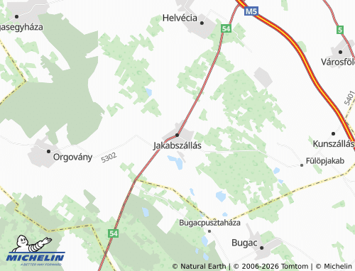 MICHELIN Jakabszállás map - ViaMichelin