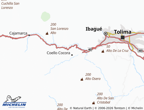 MICHELIN Coello Cocora map - ViaMichelin