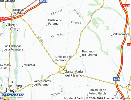 MICHELIN Villarrín del Páramo map - ViaMichelin