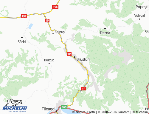 Kaart MICHELIN Brusturi - ViaMichelin