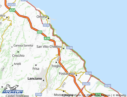 MICHELIN-Landkarte San Vito Chietino - ViaMichelin