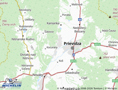 MICHELIN Bojnice map - ViaMichelin