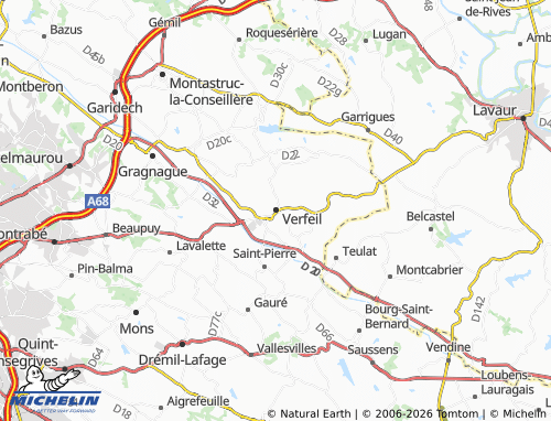 Mappa MICHELIN Verfeil - ViaMichelin