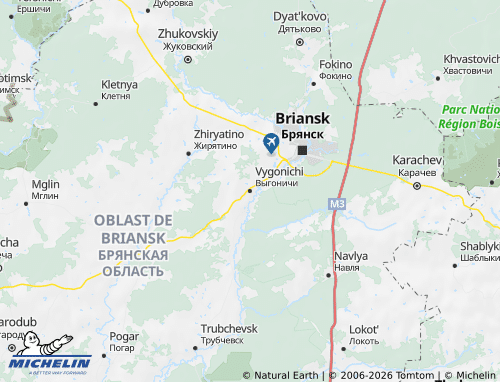 Carte MICHELIN Vygonichskiy rayon - ViaMichelin