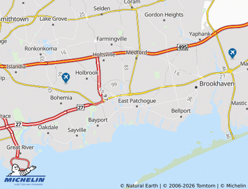 Kaart MICHELIN North Patchogue - ViaMichelin