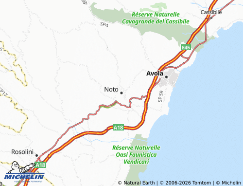MICHELIN Noto map - ViaMichelin