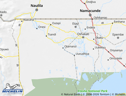 MICHELIN Otamanzi map - ViaMichelin