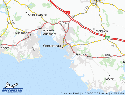 Mapa MICHELIN Concarneau - ViaMichelin