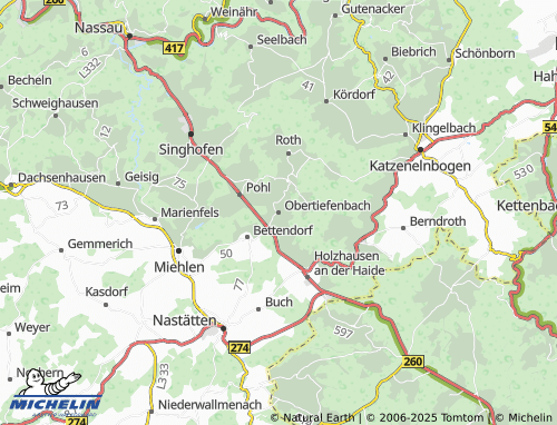 MICHELIN Obertiefenbach map - ViaMichelin