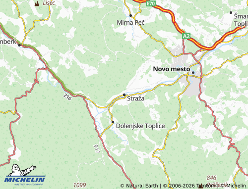 Mapa MICHELIN Straža - ViaMichelin