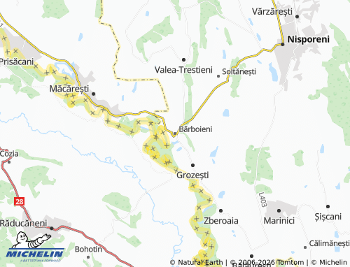 MICHELIN Bărboieni map - ViaMichelin