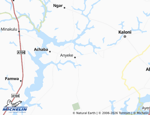 MICHELIN Anyeke map - ViaMichelin