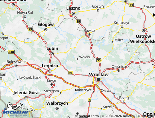 Mappa MICHELIN Wołowski - ViaMichelin