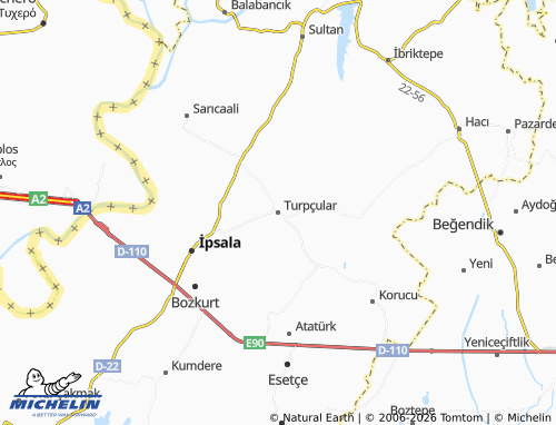 Kaart MICHELIN Turpçular - ViaMichelin