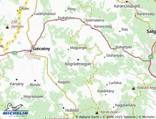 Carte MICHELIN Nógrádmegyer - ViaMichelin