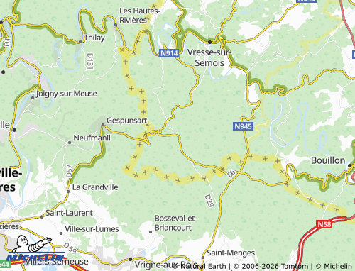 MICHELIN Sugny map - ViaMichelin