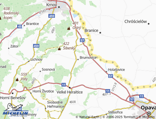 MICHELIN Brumovice map - ViaMichelin