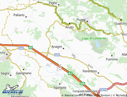 MICHELIN-Landkarte Anagni - ViaMichelin