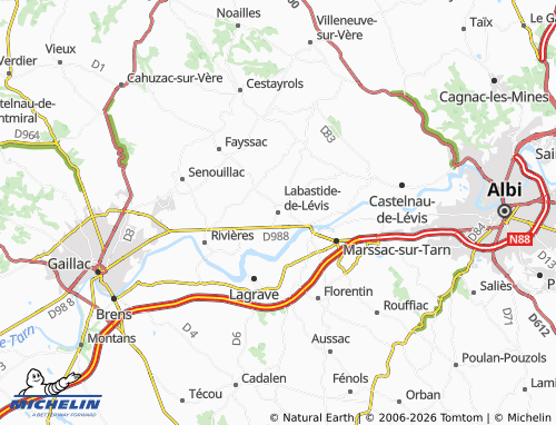 Kaart MICHELIN Labastide-de-Lévis - ViaMichelin