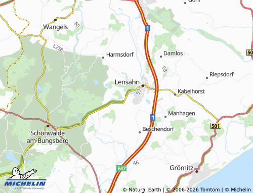MICHELIN Lensahnerhof map - ViaMichelin