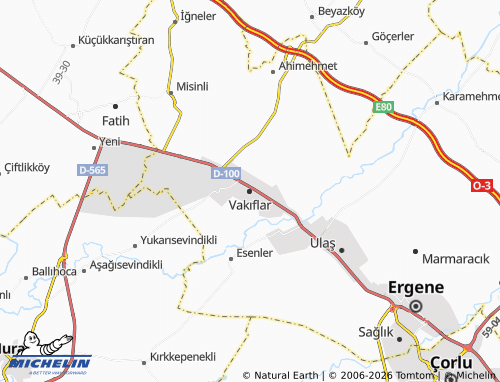 MICHELIN Vakıflar map - ViaMichelin