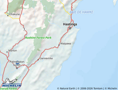 Mapa MICHELIN Central Hawke's Bay - ViaMichelin