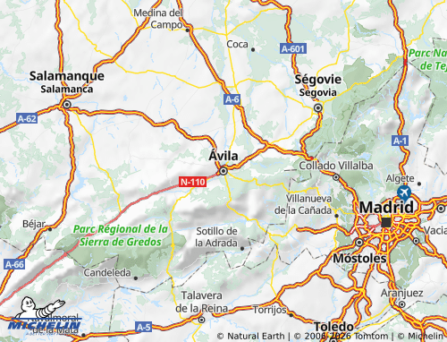 Mapa MICHELIN Ávila - ViaMichelin