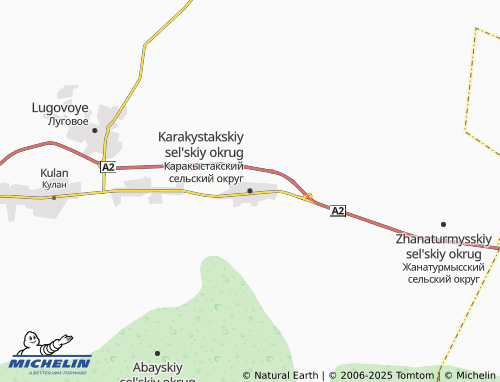 Carte MICHELIN Karakystakskiy sel'skiy okrug - ViaMichelin