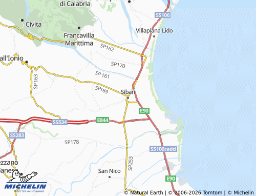 Carte MICHELIN Sibari - ViaMichelin