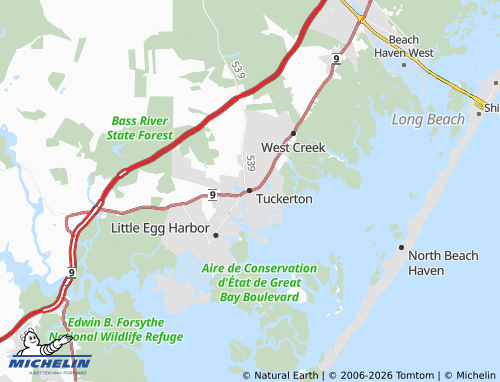 Mapa MICHELIN Tuckerton - ViaMichelin
