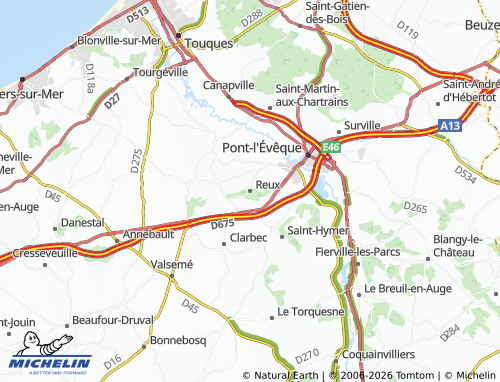 MICHELIN Reux map - ViaMichelin