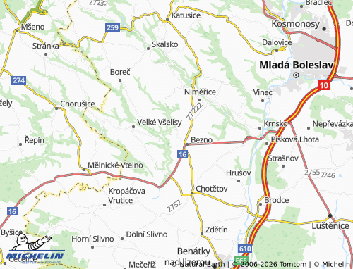 MICHELIN Sovínky map - ViaMichelin
