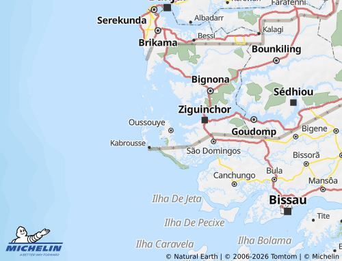 Mapa MICHELIN Oussouye - ViaMichelin