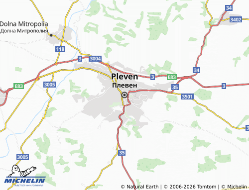 MICHELIN Pleven map - ViaMichelin