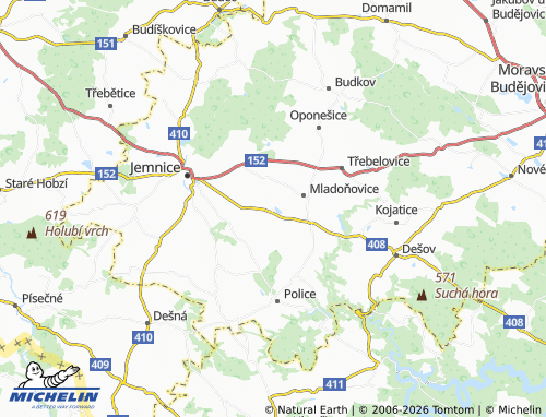 Kaart MICHELIN Slavíkovice - ViaMichelin