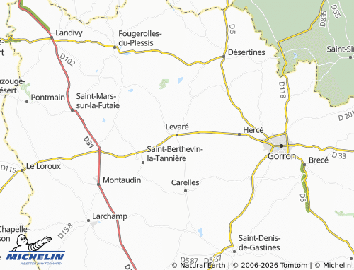MICHELIN Levaré map - ViaMichelin
