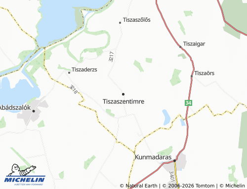 MICHELIN Tiszaszentimre map - ViaMichelin