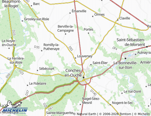 MICHELIN Louversey map - ViaMichelin