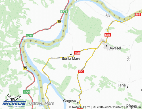 MICHELIN Burila Mare map - ViaMichelin