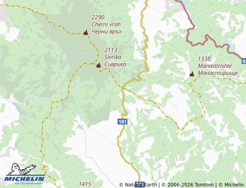 MICHELIN Vz Zheleznitsa map - ViaMichelin