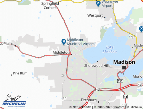 Kaart MICHELIN Middleton - ViaMichelin