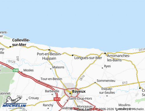 Carte MICHELIN Longues-sur-Mer - ViaMichelin