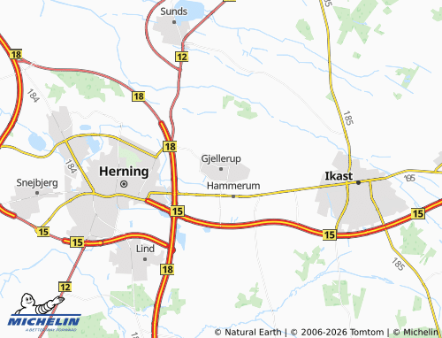 MICHELIN-Landkarte Gjellerup - ViaMichelin