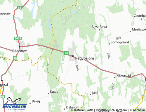 MICHELIN Nagybajom map - ViaMichelin