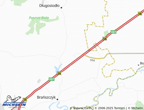 MICHELIN Białebłoto-Kurza map - ViaMichelin