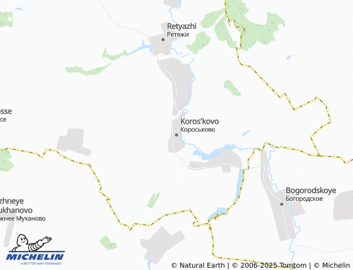 MICHELIN Koros'kovo map - ViaMichelin