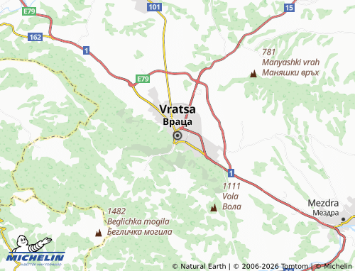 Mappa MICHELIN Vratsa - ViaMichelin