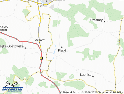 MICHELIN Piaski map - ViaMichelin