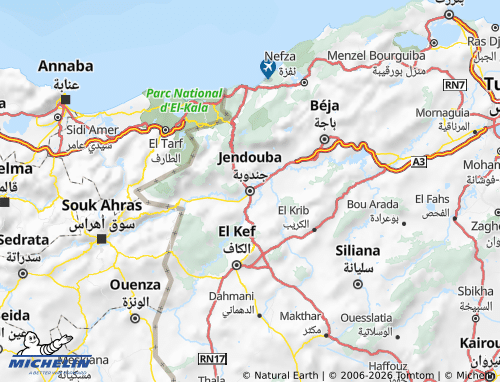 Carte MICHELIN Jendouba - ViaMichelin