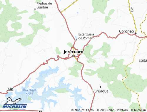 MICHELIN Jerécuaro map - ViaMichelin